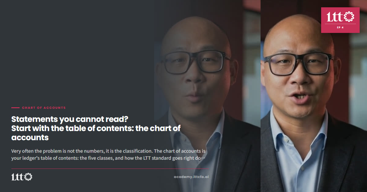 EP4 — Statements you cannot read? Start with the table of contents: the chart of accounts