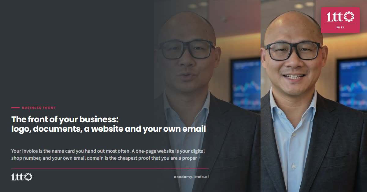 EP12 — The front of your business: logo, documents, a website and your own email