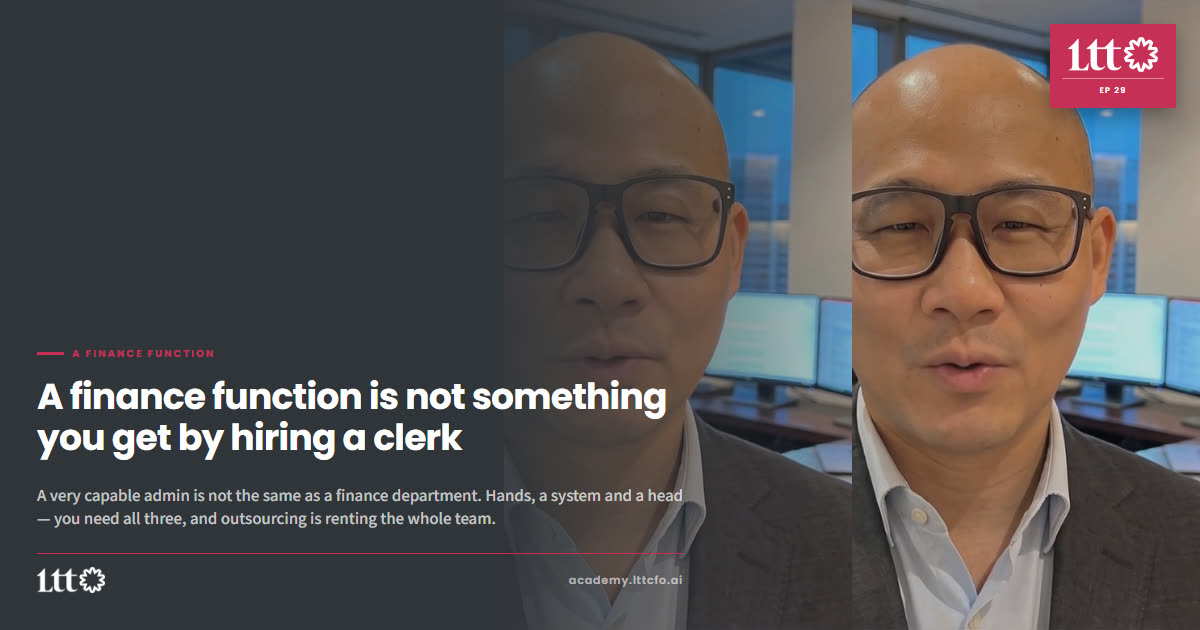 EP29 — A finance function is not something you get by hiring a clerk