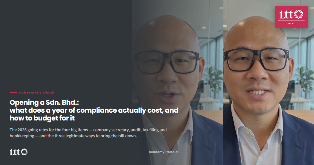EP32 — Opening a Sdn. Bhd.: what does a year of compliance actually cost, and how to budget for it