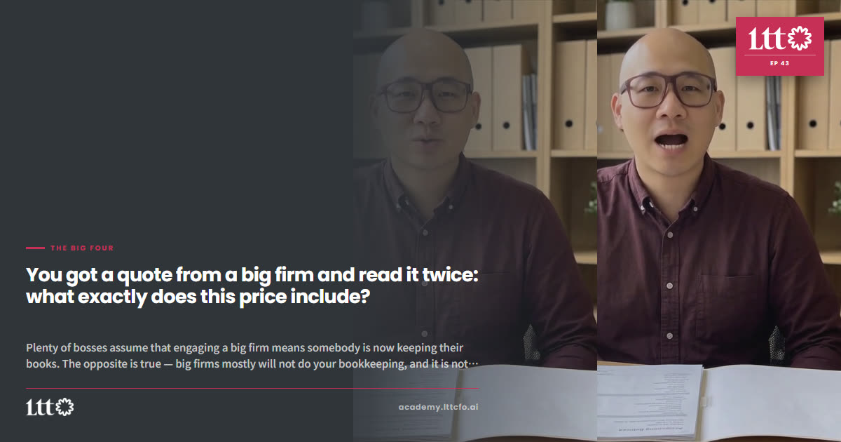 EP43 — You got a quote from a big firm and read it twice: what exactly does this price include?